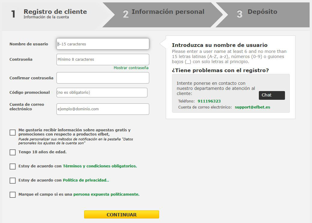 Efbet registro