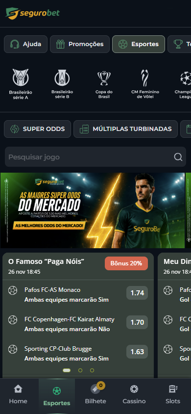 Plataforma da SeguroBet