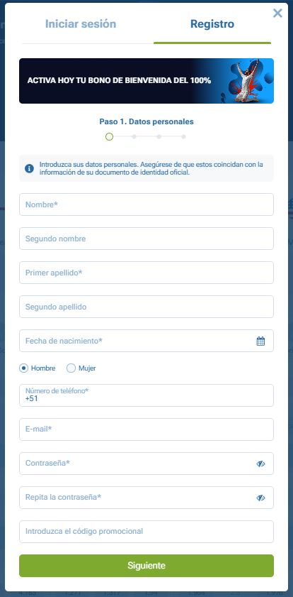 1xbet registro